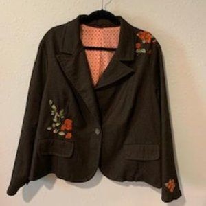 Mixit Embroidered blazer - green and floral